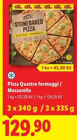 Lidl Pizza Quattro formaggi/Mozzarella , 3x 340 g/3x 335 g nabídka