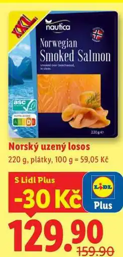 Lidl Norský uzený losos, 220 g nabídka