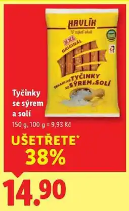 Lidl Tyčinky se sýrem a solí, 150 g nabídka