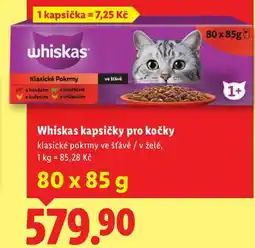 Lidl Whiskas kapsičky pro kočky, 80x 85 g nabídka