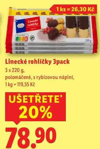 Lidl Linecké rohlíčky 3pack, 3x 220 g nabídka