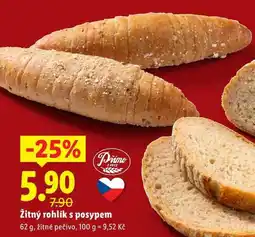 Lidl Žitný rohlík s posypem, 62 g nabídka