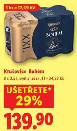 Lidl Krušovice Bohém, 8x 0,5 l nabídka
