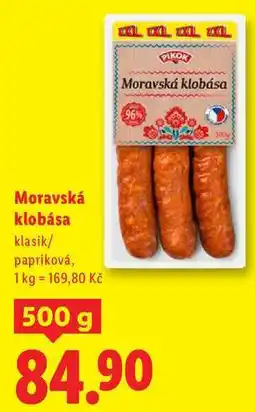 Lidl Moravská klobása, 500 g nabídka
