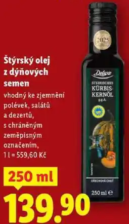 Lidl Štýrský olej z dýňových semen, 250 g nabídka