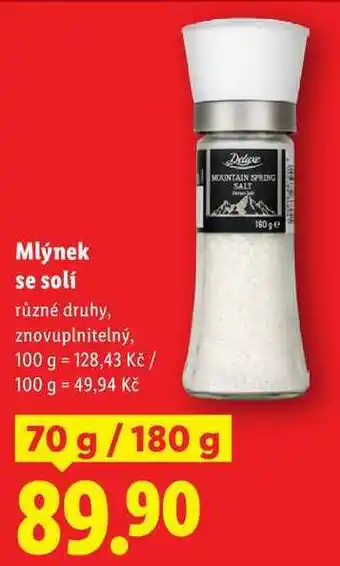 Lidl Mlýnek se solí, 70 g/180 g nabídka