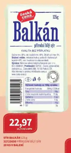 Kubík potraviny Sýr balkán nabídka