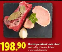 Lidl Hovězí polévková směs s kostí, cena za 1 kg nabídka