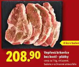 Lidl Vepřová krkovice bez kosti - plátky, cena za 1 kg nabídka