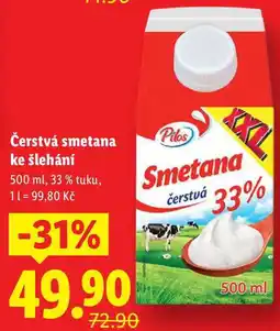 Lidl Čerstvá smetana ke šlehání, 500 ml nabídka