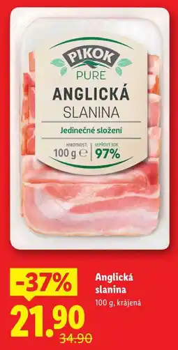Lidl Anglická slanina, 100 g nabídka