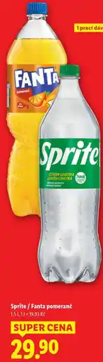 Lidl Sprite/Fanta pomeranč, 1,5 l nabídka