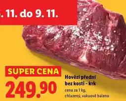 Lidl Hovězí přední bez kosti - krk, cena za 1 kg nabídka