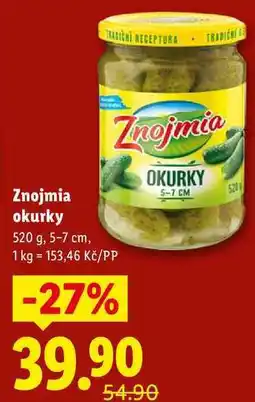 Lidl Znojmia okurky, 520 g nabídka