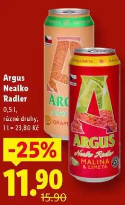 Lidl Argus Nealko Radler, 0,5 l nabídka