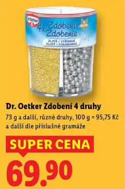 Lidl Dr. Oetker Zdobení 4 druhy, 73 g a další nabídka