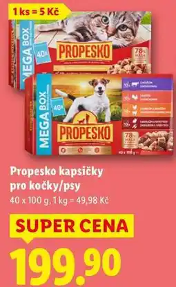Lidl Propesko kapsičky pro kočky/psy, 40x 100 g nabídka