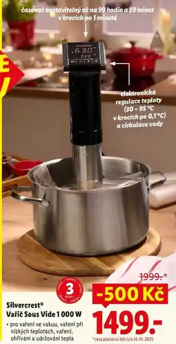 Lidl Silvercrest Vařič Sous Vide 1 000 W nabídka
