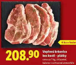 Lidl Vepřová krkovice bez kosti - plátky, cena za 1 kg nabídka