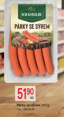Žabka Párky se sýrem nabídka