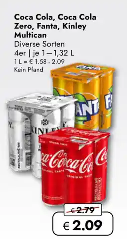 TRAVEL FREE Coca cola, coca cola zero, fanta, kinley multican nabídka