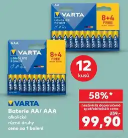 Kaufland VARTA Baterie AA/ AAA nabídka