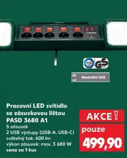 Kaufland Pracovní LED svítidlo se zásuvkovou lištou PASD 3680 A1 nabídka