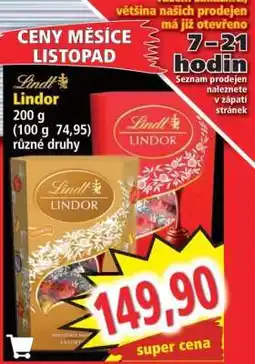 Norma Lindt Lindor nabídka