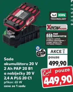Kaufland Sada akumulátoru 20 V 2 Ah PAP 20 B1 a nabíječky 20 V 2,4 A PLG 20 C1 nabídka