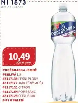 Kubík potraviny Poděbradka jemně perlivá nabídka