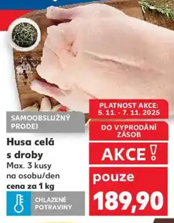 Kaufland Husa celá s droby nabídka
