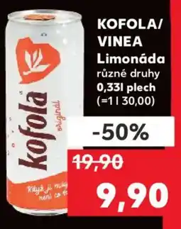 Kaufland KOFOLA/ VINEA Limonáda nabídka