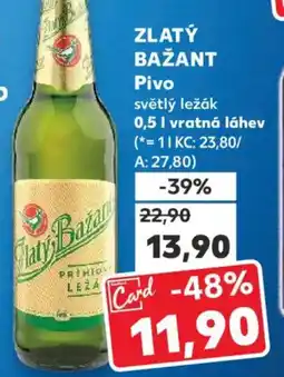 Kaufland ZLATÝ BAŽANT Pivo nabídka