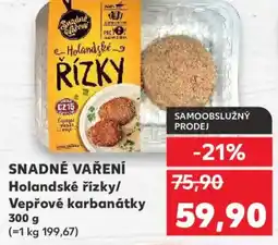 Kaufland SNADNÉ VAŘENÍ Holandské řízky/ Vepřové karbanátky nabídka