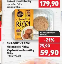 Kaufland Snadné vaření vepřové karbanátky nabídka
