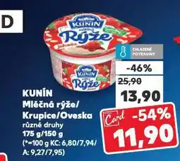 Kaufland Kunín mléčná rýže nabídka