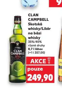 Kaufland Clan campbell likér na bázi whisky nabídka