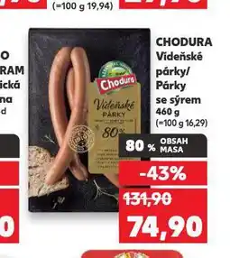 Kaufland Chodura vídeňské párky se sýrem nabídka
