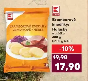 Kaufland Bramborové knedlíky/ Halušky nabídka