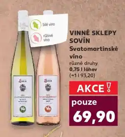 Kaufland VINNÉ SKLEPY SOVÍN Svatomartinské víno nabídka