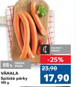 Kaufland VÁHALA Spišské párky nabídka