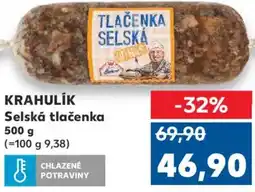 Kaufland KRAHULIK Selská tlačenka nabídka