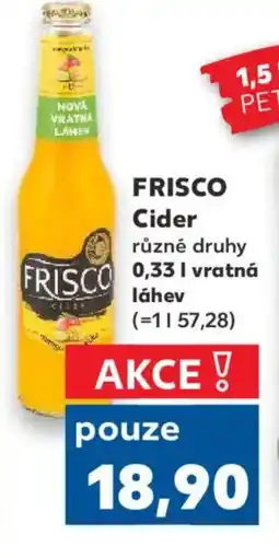 Kaufland FRISCO Cider nabídka