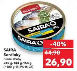 Kaufland SAIRA Sardinky nabídka