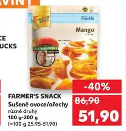 Kaufland FARMER'S SNACK Sušené ovoce/ořechy nabídka