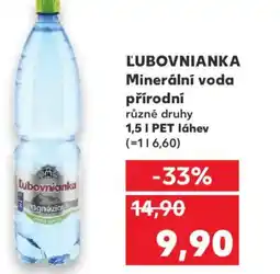 Kaufland ĽUBOVNIANKA Minerální voda přírodní nabídka