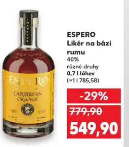 Kaufland ESPERO Likér na bázi rumu nabídka