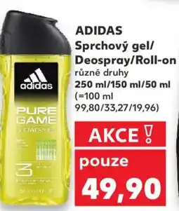 Kaufland ADIDAS Sprchový gel/ Deospray/Roll-on nabídka