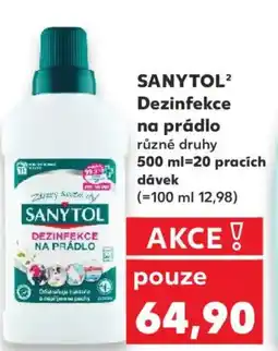 Kaufland SANYTOL² Dezinfekce na prádlo nabídka