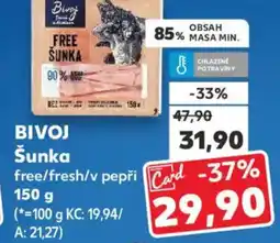 Kaufland BIVOJ Šunka free/fresh/v pepři nabídka